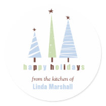 Happy Holidays Christmas Trees Sticker