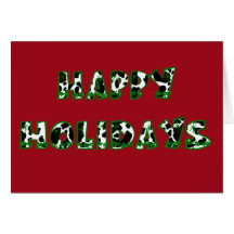 Happy Holidays Cow Print Card