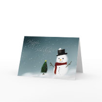Happy Holidays cute snowman card