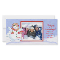Happy Holidays Cute Snowman Customized Photo Card