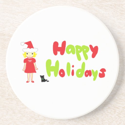 Happy Holidays Drink Coaster