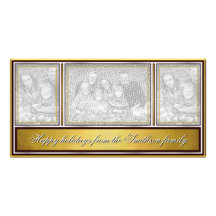 Happy Holidays Elegant Modern Gold Customized Photo Card