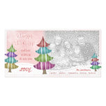 Happy Holidays Family Christmas Whimsical Trees Picture Card