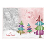 Happy Holidays Family Christmas Whimsical Trees Post Cards