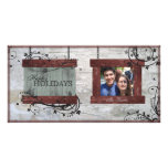 Happy Holidays Family Photo Card - Barn Board