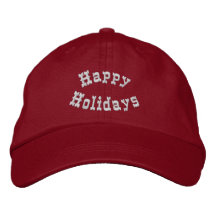 Happy Holidays Festive Embroidered Hat