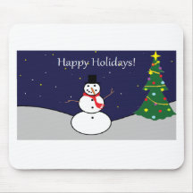 Happy Holidays Frosty Gear Mouse Pads