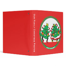 Happy Holidays Funny Dancing Christmas Trees Vinyl Binders