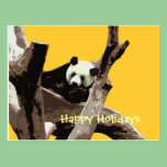 Happy Holidays giant panda postcard postcards