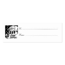 Happy Holidays Gift Tag, black & white snowman Business Card