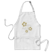 Happy Holidays Gold Stars Aprons