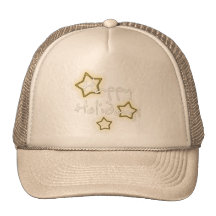 Happy Holidays Gold Stars Hat
