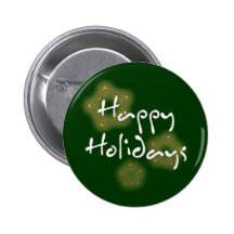 Happy Holidays Gold Stars Pins