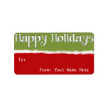 Happy Holiday's Green and Red Custom Address Labels