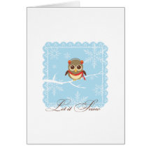 Happy Holidays Greeting Card - Winter Owl