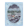 HAPPY HOLIDAYS LOG CABIN by SHARON SHARPE Postcard