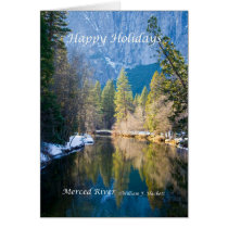 Happy Holidays, Merced River Yosemite California cards