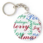 Happy Holidays, Merry Christmas, Peace, Happy Chan Key Chain