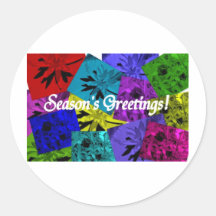 HAPPY HOLIDAYS NEW YEAR COMPUTER PATCHWORKS STICKERS
