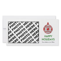 Happy Holidays Office Photo Card Ornament White
