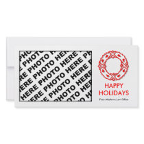 Happy Holidays Office Photo Card Wreath White