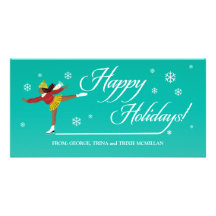 Happy Holidays on Ice Customized Photo Card