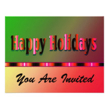 Happy Holidays Personalized Invitations