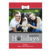 Happy Holidays Photo Card | Puppy Dog Theme Personalized Announcement