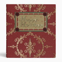 Happy Holidays Red and Gold Binder