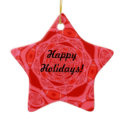 Happy Holidays Red Flower Ornament