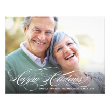 HAPPY HOLIDAYS SCRIPT | HOLIDAY PHOTO CARD PERSONALIZED INVITE