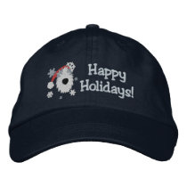 Happy Holidays Sheepdog Embroidered Hat
