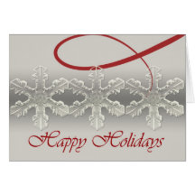 Happy Holidays Silvery Snowflake card