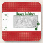 Happy Holidays Snowflake Ornaments Photo Coaster