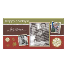 Happy Holidays Snowflake Sweet 3-Photo :: 09 Photo Card Template