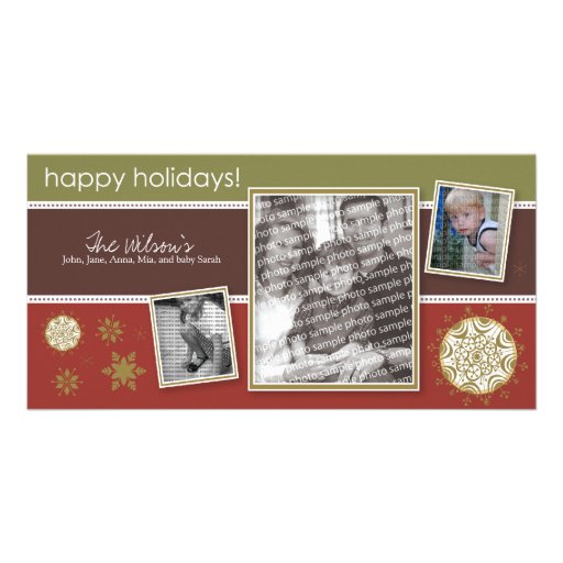 Happy Holidays Snowflake Sweet 3-Photo :: 09 Photo Card Template