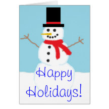 Happy Holidays Snowman Card