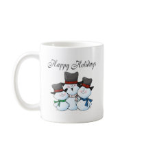 Happy Holidays (Snowman Family) Mugs