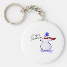 Happy Holidays (Snowman) Keychains