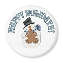 Happy Holidays Snowman Magnet
