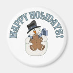 Happy Holidays Snowman Magnet