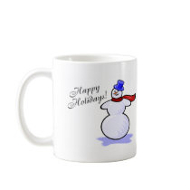 Happy Holidays (Snowman) Coffee Mugs