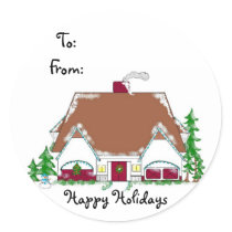Happy Holidays Round Sticker