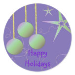 Happy Holidays Round Stickers