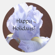 Happy Holidays! stickers Blue Iris Flowers Cards