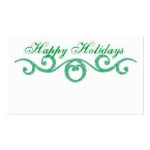 Happy Holidays Swirl Gift Tags Business Card