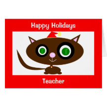 Happy Holidays, Teacher Card