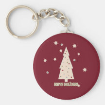 Happy Holidays Tree Key Chains