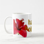 Happy Holidays Tropical Red Flower Mugs