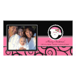 Happy Holidays Unique Pink Santa Photo Customized Photo Card
